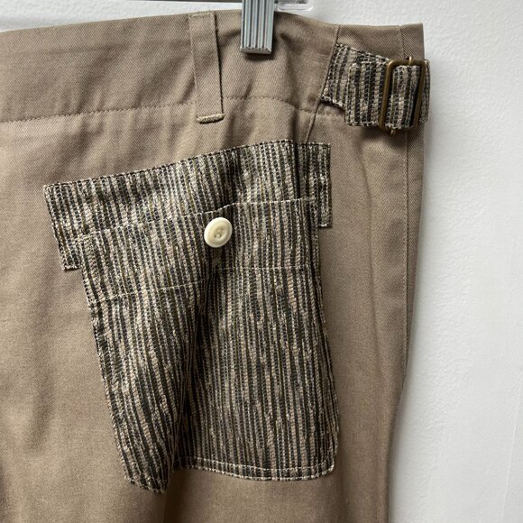 NWT Nicholas Daley Cotton/Silk Khaki Trousers - Size: 34/XL - Picture 10 of 13